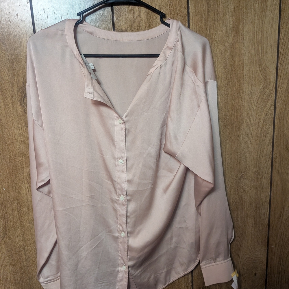 LOFT Relaxed Button Down with Cuffed Sleeves